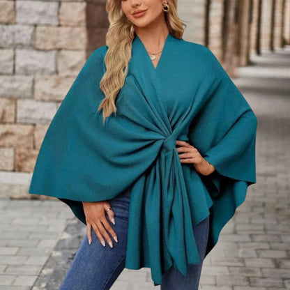 Elegantes Wickel-Poncho-Top Damen | Stilvolle Leichtigkeit & femininer Chic
