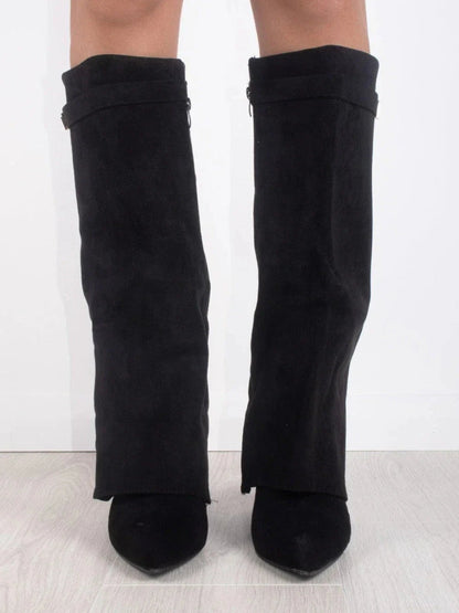 Damen Kniehohe Stiefel | Weiter Schaft & Stabiler Blockabsatz für Elegante Silhouette