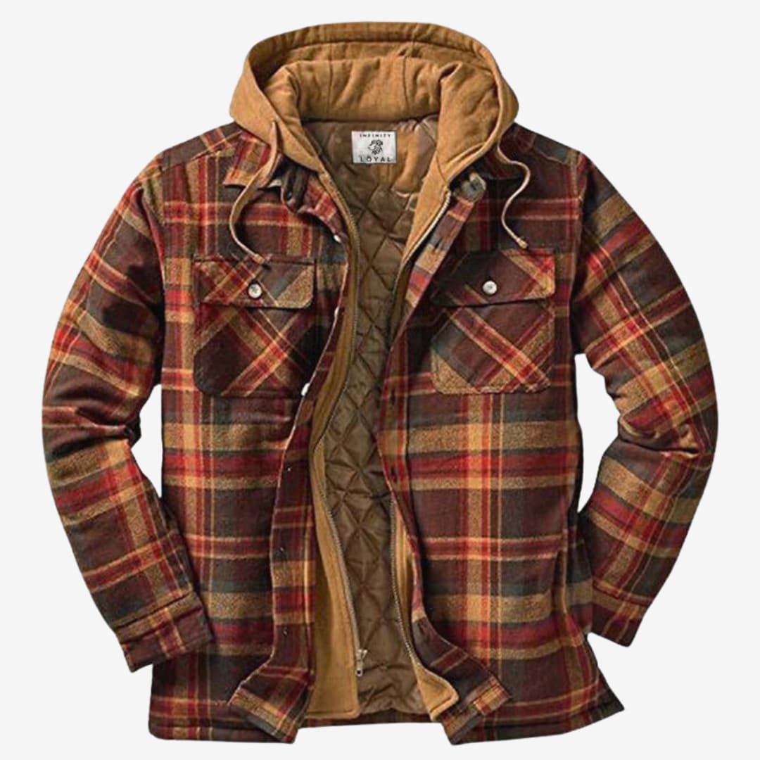 Flanelljacke Herren mit Kapuze & Fleecefutter | Warm, Lässig & Outdoor-Tauglich