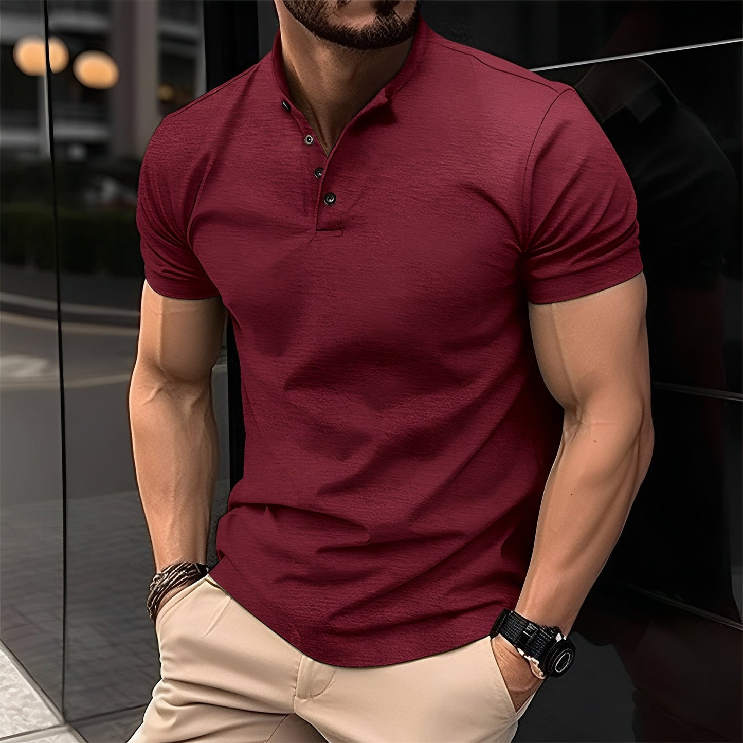 Herren Shirt mit Knopfleiste – Komfortables Oberteil für Alltag und Freizeit