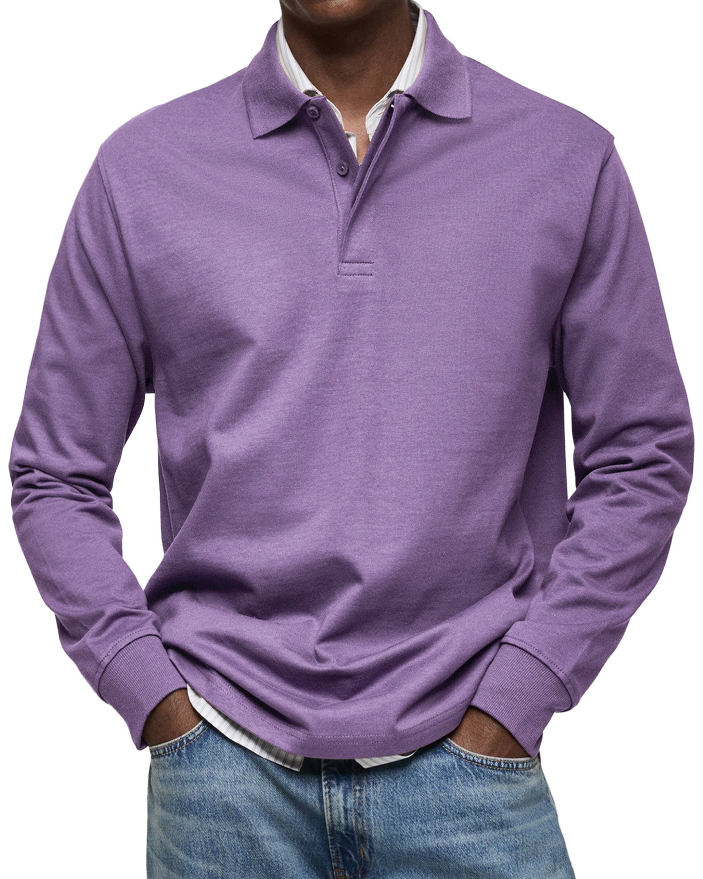 Herren Langarm-Poloshirt mit Knopfleiste – Klassisch, Bequem & Vielseitig