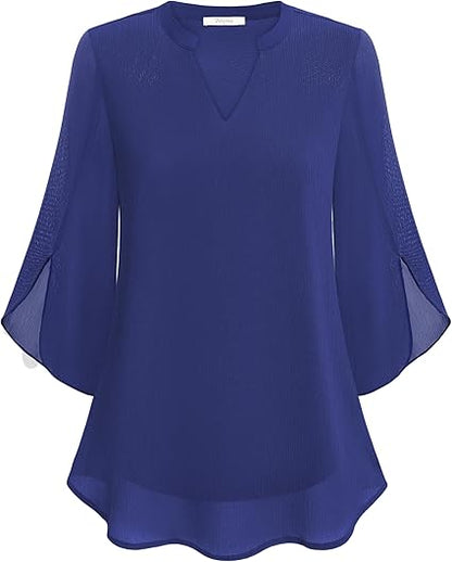 Leichte Bluse mit V-Ausschnitt – Feminin, Luftig & Vielseitig