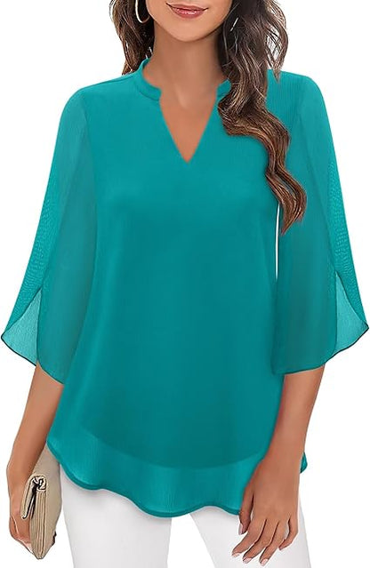 Leichte Bluse mit V-Ausschnitt – Feminin, Luftig & Vielseitig