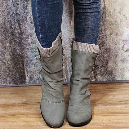Sadelisse | Damen Winterstiefel mit Seitlichem Reißverschluss – Stilvolle, Warme Stiefel für Kalte Tage