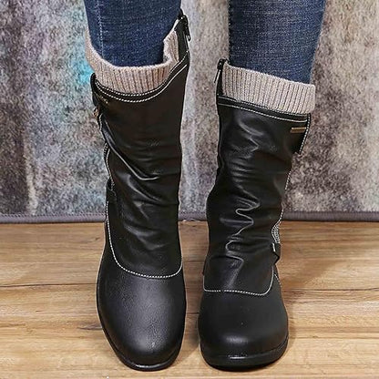 Sadelisse | Damen Winterstiefel mit Seitlichem Reißverschluss – Stilvolle, Warme Stiefel für Kalte Tage