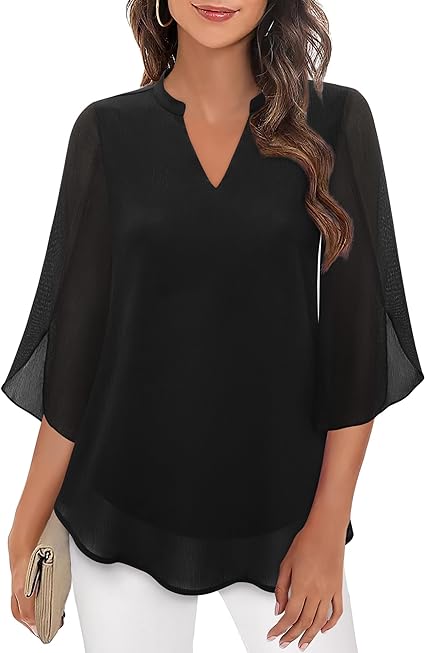 Leichte Bluse mit V-Ausschnitt – Feminin, Luftig & Vielseitig