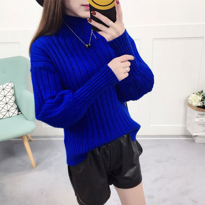 HighCollar Strickpullover Damen | Hoher Kragen & Lässiger Schnitt | Warmer Alltagspullover