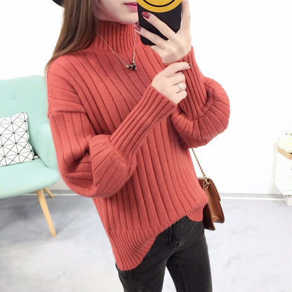 HighCollar Strickpullover Damen | Hoher Kragen & Lässiger Schnitt | Warmer Alltagspullover