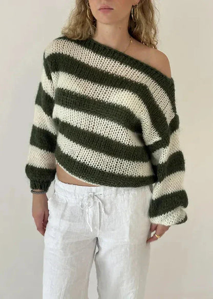 Damen Oversize Pullover mit Streifenmuster – Lässig, Komfortabel & Trendig