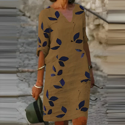 Leichtes Sommerkleid mit V-Ausschnitt – Natürlich, Komfortabel & Vielseitig