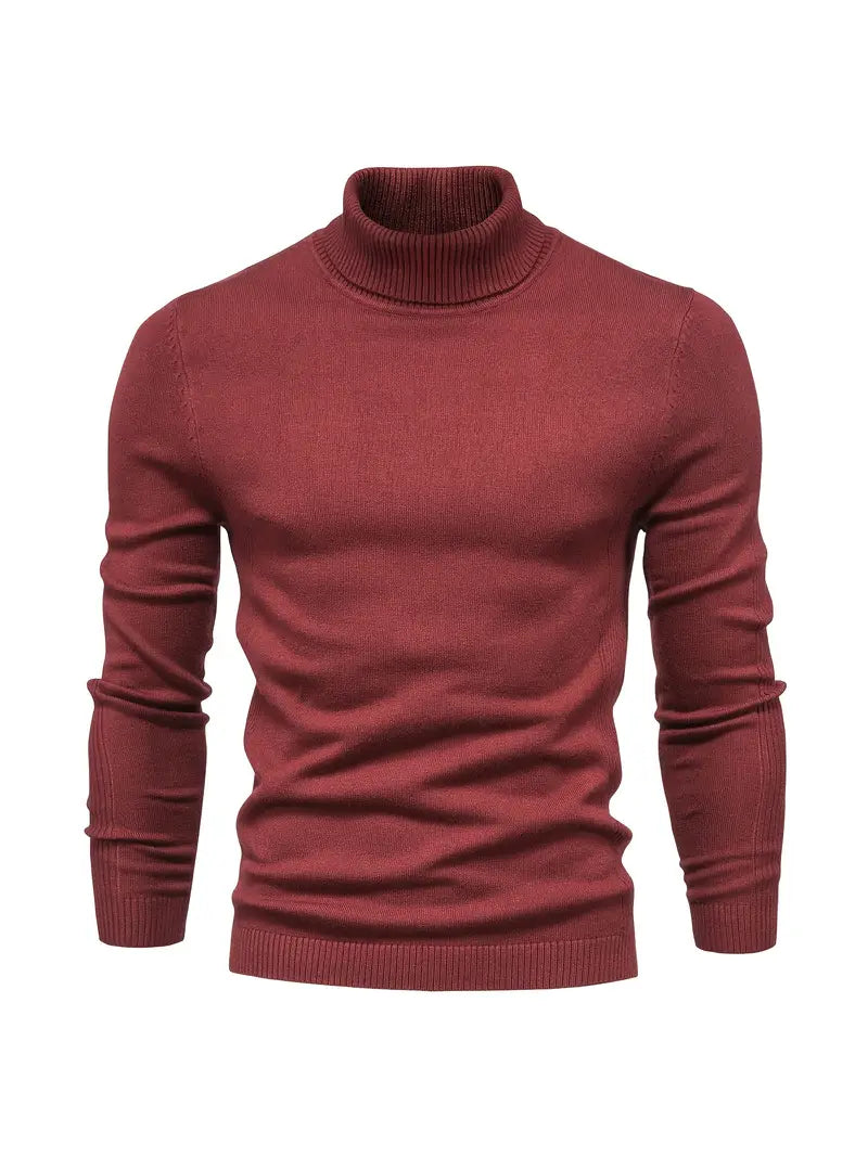 Clemaria | Herren Rollkragenpullover Slim Fit, Langarm Strick für Smart Casual Look