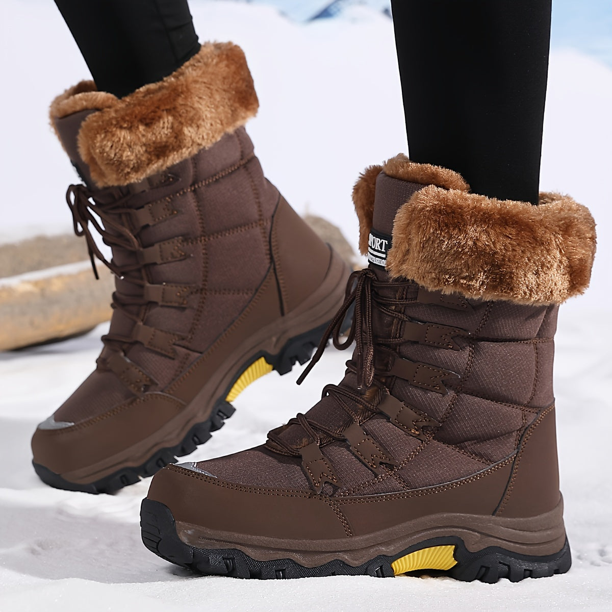 Damen Winterstiefel Braun | Wasserfest, Warm & Rutschfest für Kalte Tage