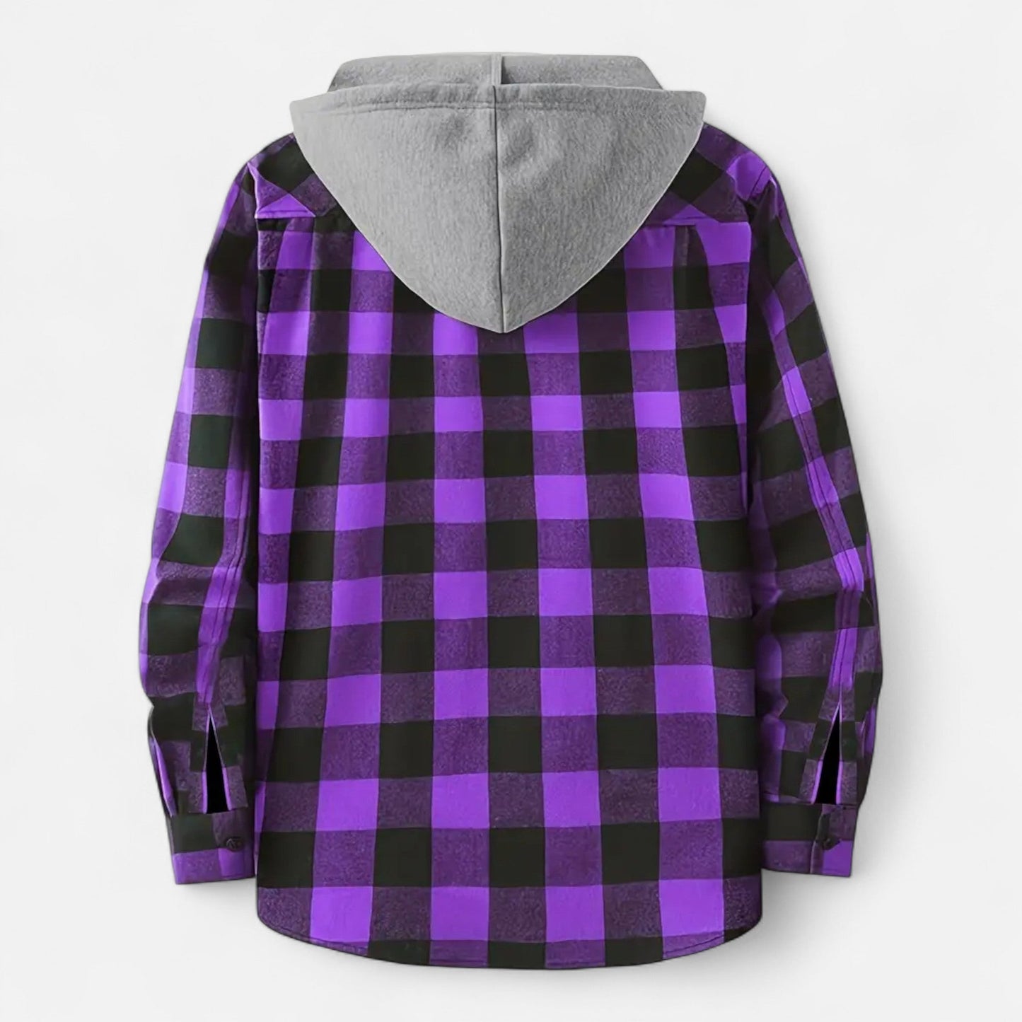 Jadon | Herren Karo-Hoodie mit Knopfleiste & Kordelzug – Stylisches Shirt-Jacken-Design