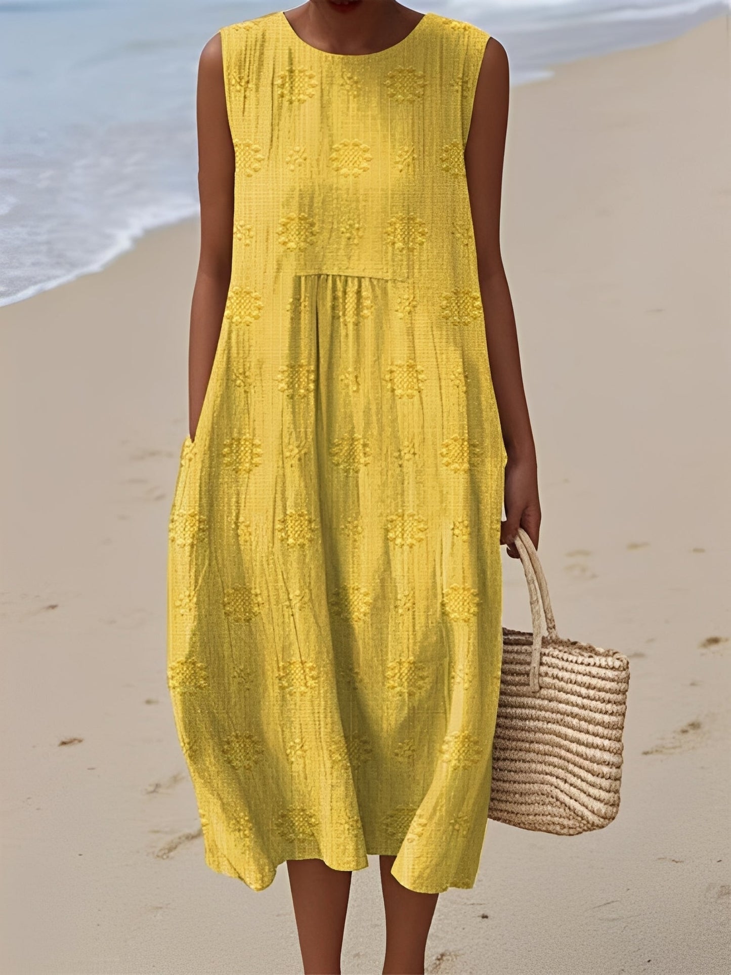Damen Sommerkleid – Ärmelloses Kleid mit modernem Muster und bequemer Passform