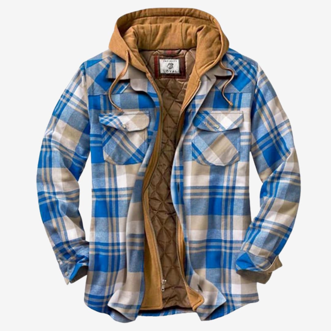 Flanelljacke Herren mit Kapuze & Fleecefutter | Warm, Lässig & Outdoor-Tauglich