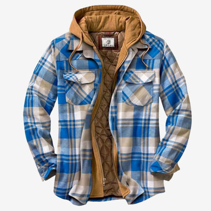 Flanelljacke Herren mit Kapuze & Fleecefutter | Warm, Lässig & Outdoor-Tauglich