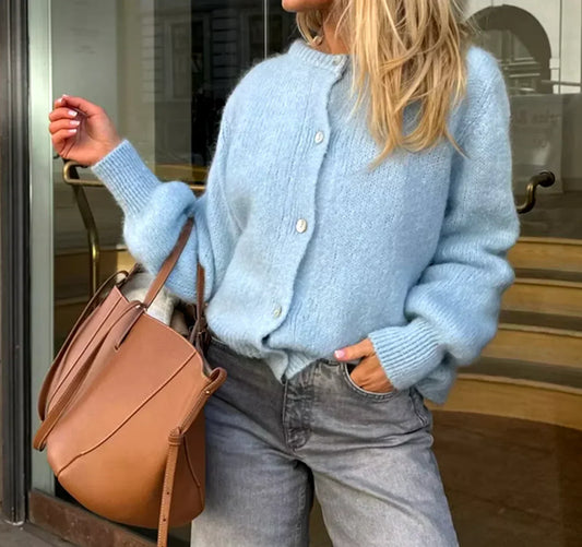 Aldevina | Damen Strick-Cardigan mit Knöpfen, Weich & Elegant für Winter & Alltag