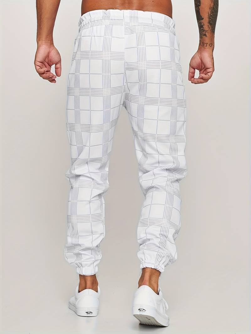 Henry | Herren Jogginghose mit Karomuster | Bequeme Freizeithose mit Kordelzug