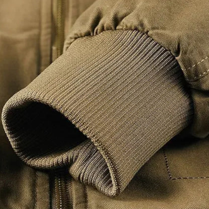 Leon | Herren Casual Jacke mit Reißverschluss & Stehkragen – Fleecegefütterte Baumwoll-Strickjacke