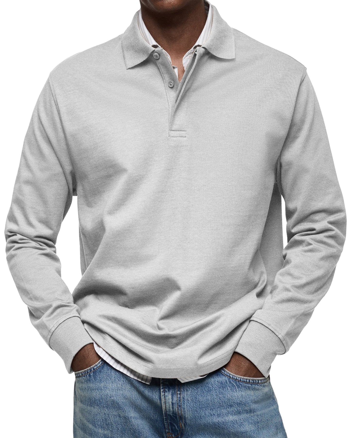 Herren Langarm-Poloshirt mit Knopfleiste – Klassisch, Bequem & Vielseitig