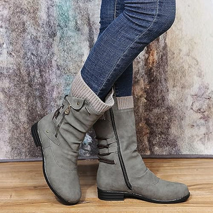 Sadelisse | Damen Winterstiefel mit Seitlichem Reißverschluss – Stilvolle, Warme Stiefel für Kalte Tage