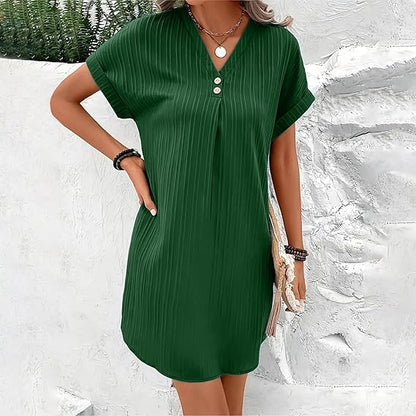 Leichtes Sommerkleid mit V-Ausschnitt – Lässig, Feminin & Alltagstauglich