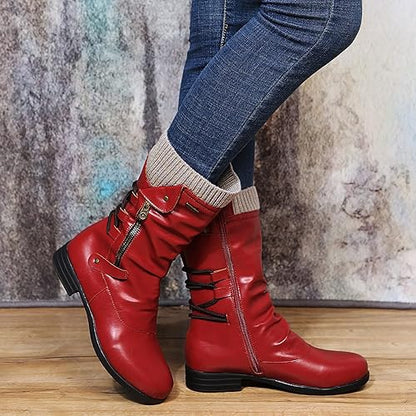 Sadelisse | Damen Winterstiefel mit Seitlichem Reißverschluss – Stilvolle, Warme Stiefel für Kalte Tage