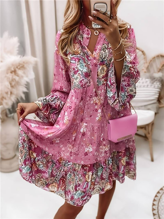 Boho Damenkleid mit Blumenmuster – Luftig, Romantisch & Stilvoll