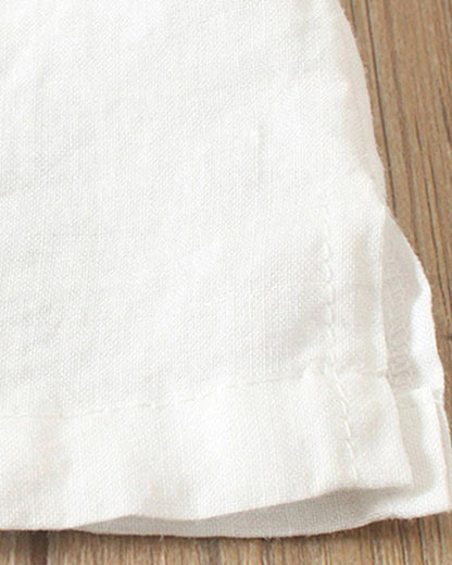 Allegra | Linen Loose Round‑Neck Bluse – Kurzarm & Luftig