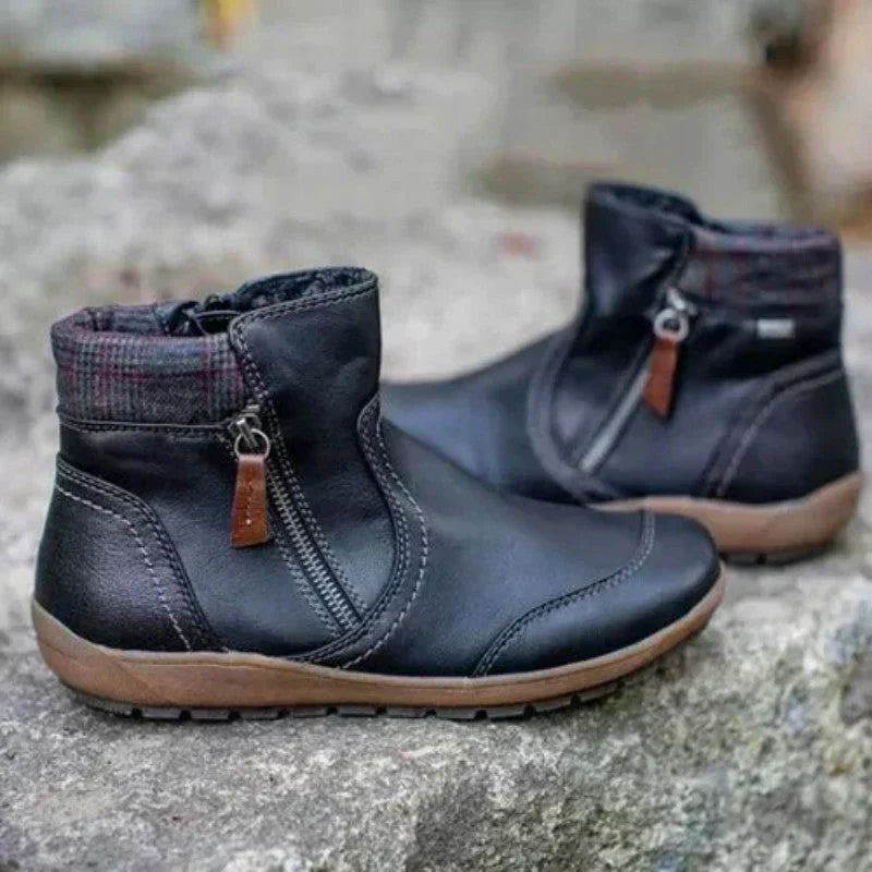 Damen Stiefeletten mit Futter & Reißverschluss | Warm, Lässig & Wintertauglich