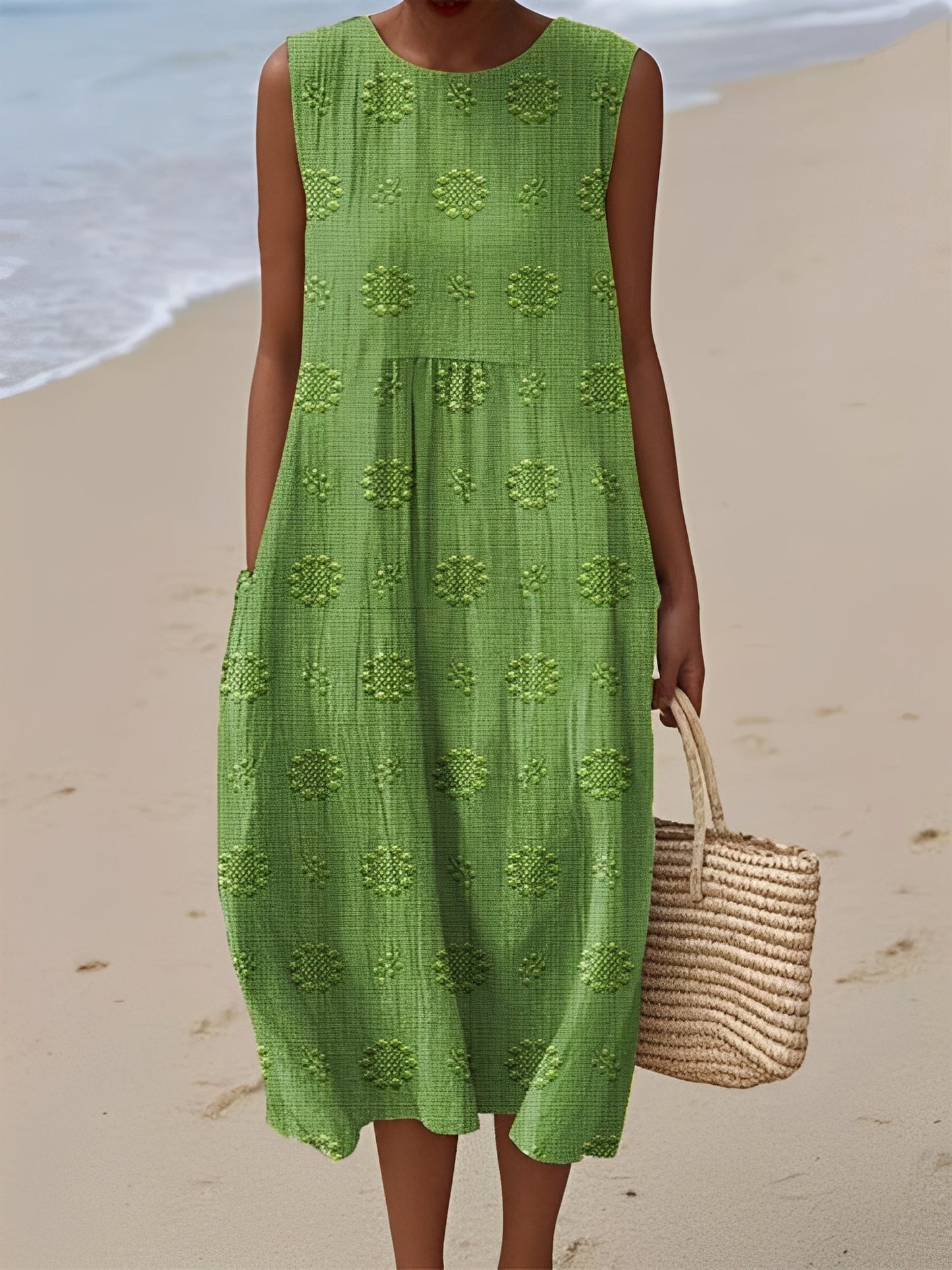 Damen Sommerkleid – Ärmelloses Kleid mit modernem Muster und bequemer Passform