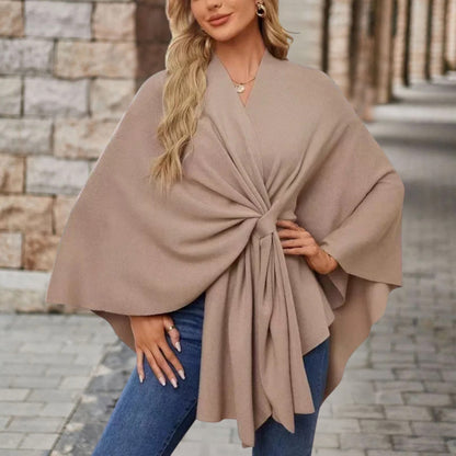 Elegantes Wickel-Poncho-Top Damen | Stilvolle Leichtigkeit & femininer Chic