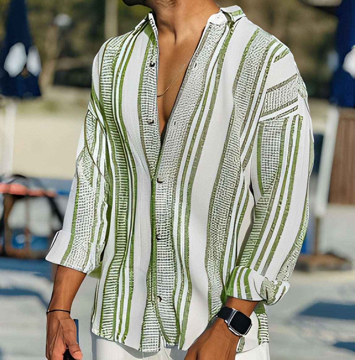 Herren gestreiftes Hemd – Lockeres Freizeithemd für Alltag, Büro und vielseitige Looks