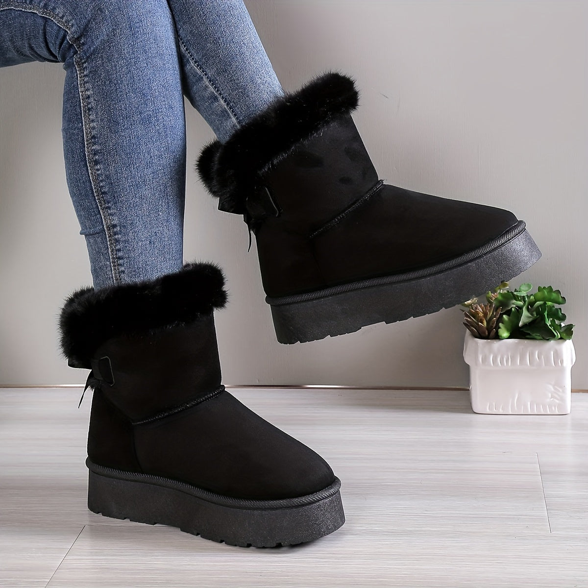 Zienna | Damen Winterstiefel mit Warmfutter & Rutschfester Sohle, Bequeme Thermo Boots für Kalte Tage