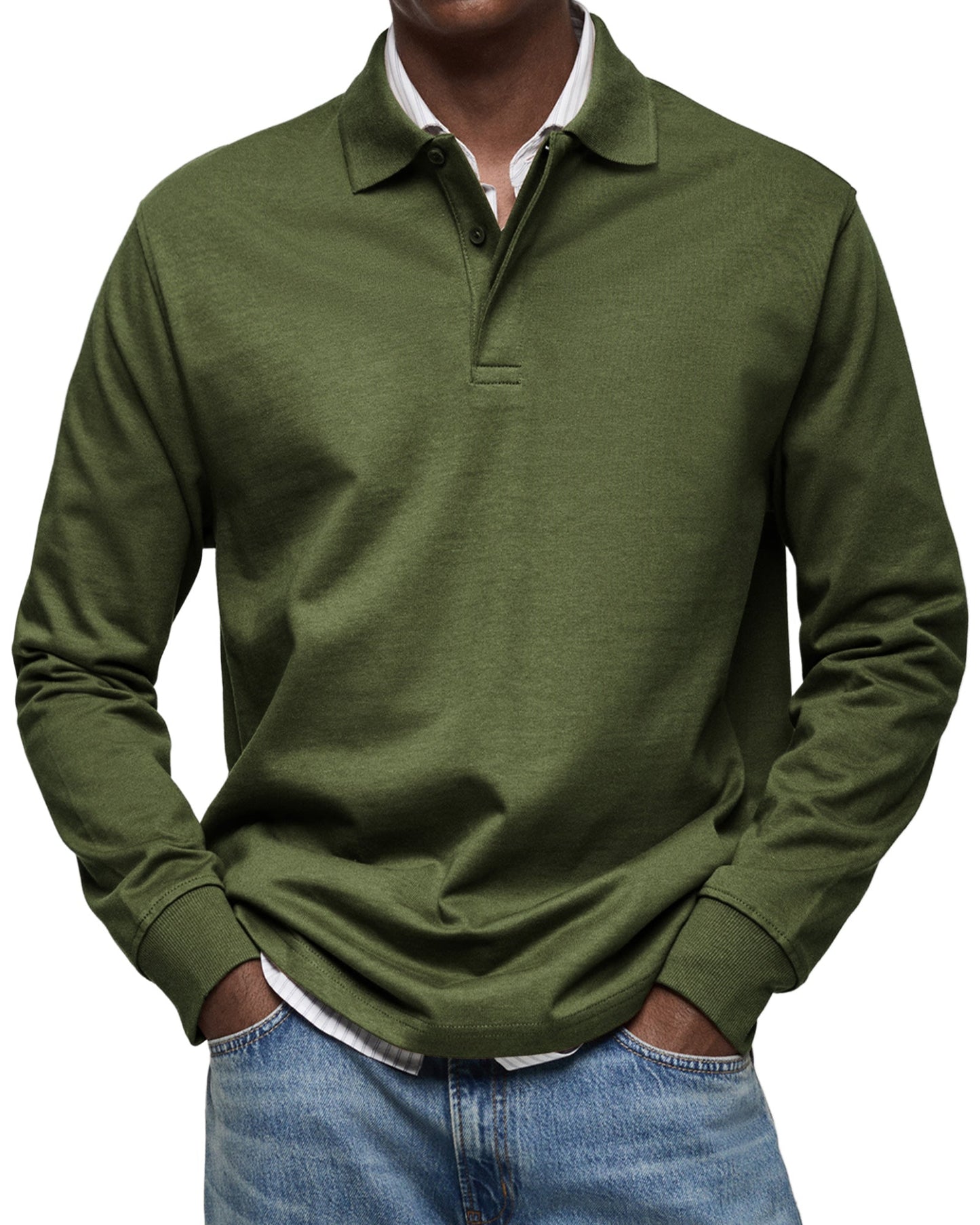 Herren Langarm-Poloshirt mit Knopfleiste – Klassisch, Bequem & Vielseitig