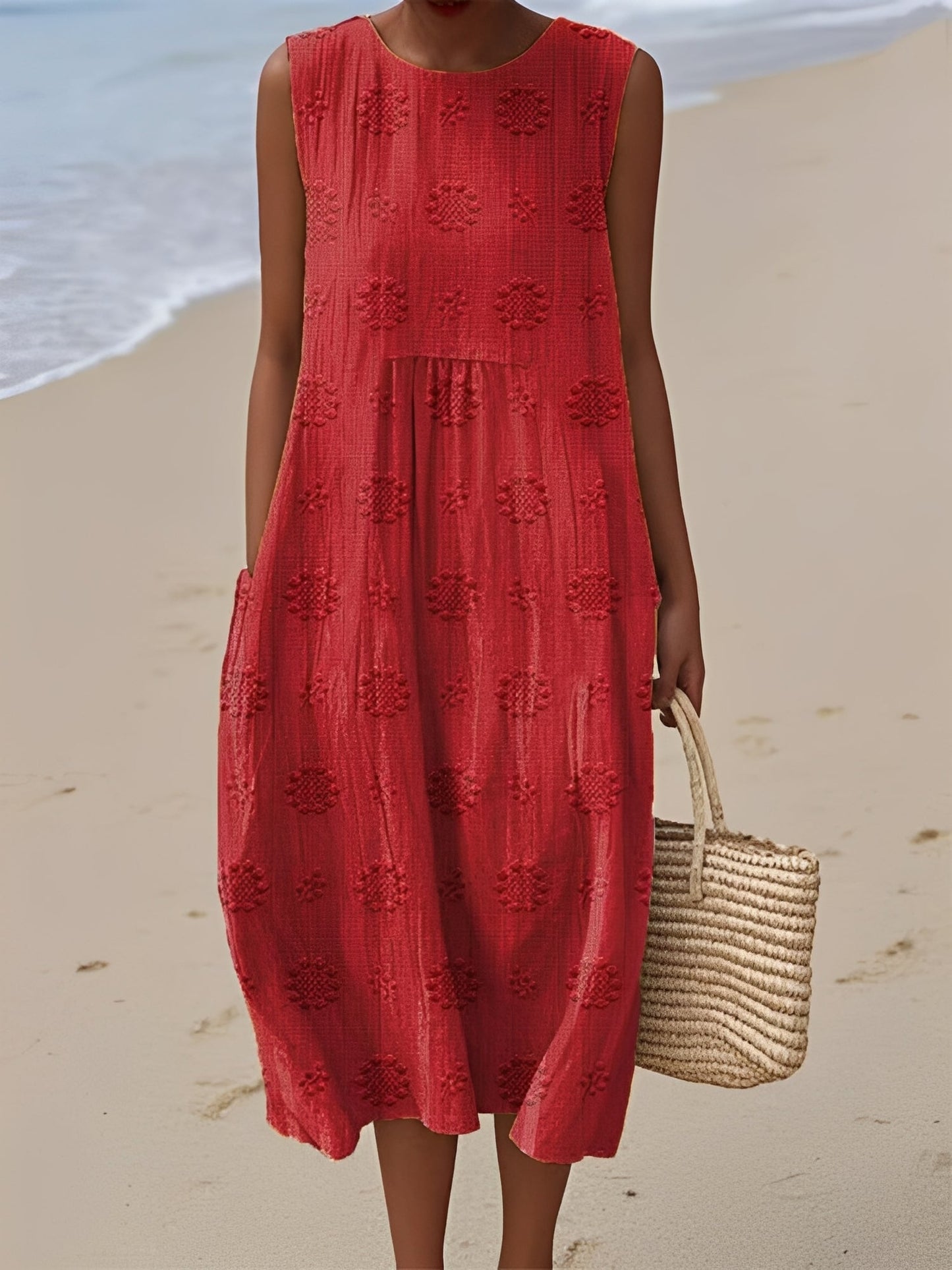 Damen Sommerkleid – Ärmelloses Kleid mit modernem Muster und bequemer Passform