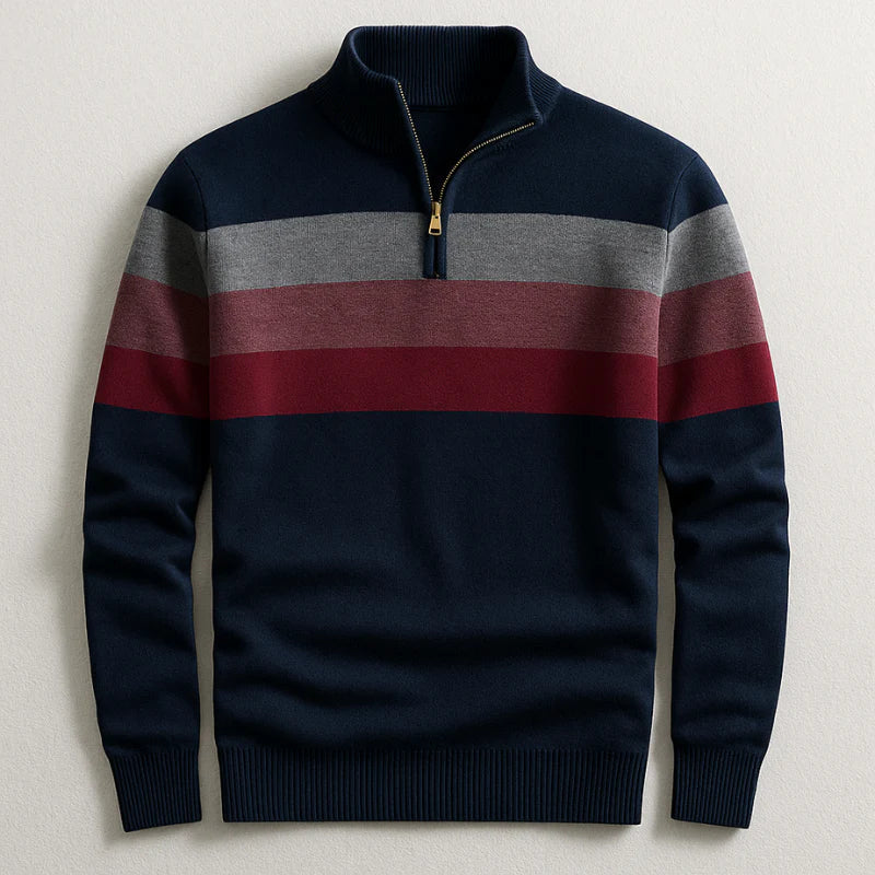 Herren-Halbzippullover mit Modernem Streifen-Design | Stilvoll, Warm & Vielseitig für Jeden Tag