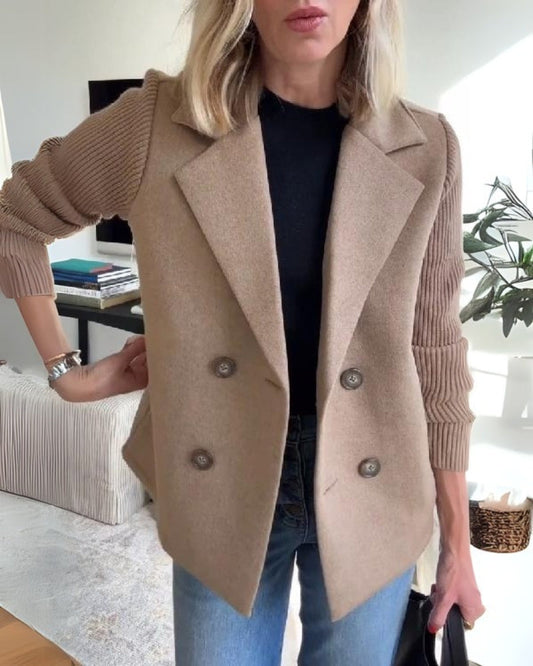 Elegante Damen Knit-Blazer-Weste mit Klassischem Revers – Stilvoll, Komfortabel & Vielseitig