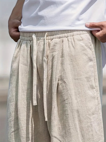 Locker geschnittene Leinenhose mit Kordelzug – Luftig, Komfortabel & Vielseitig