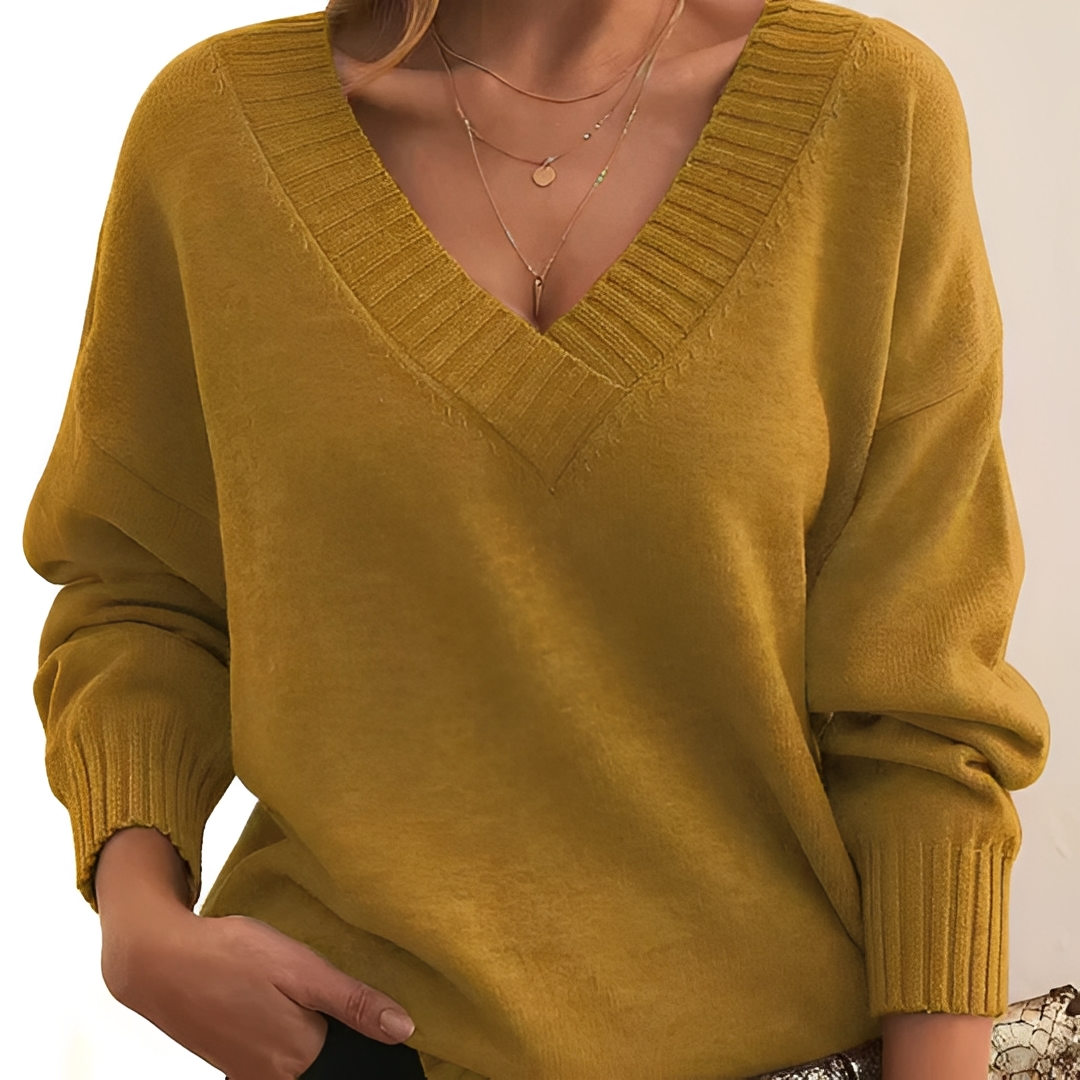 Damen V-Ausschnitt-Pullover – Bequem, Warm & Stilvoll Kombinierbar
