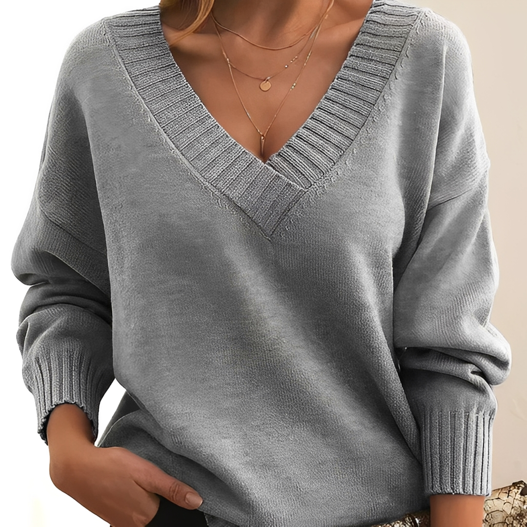Damen V-Ausschnitt-Pullover – Bequem, Warm & Stilvoll Kombinierbar