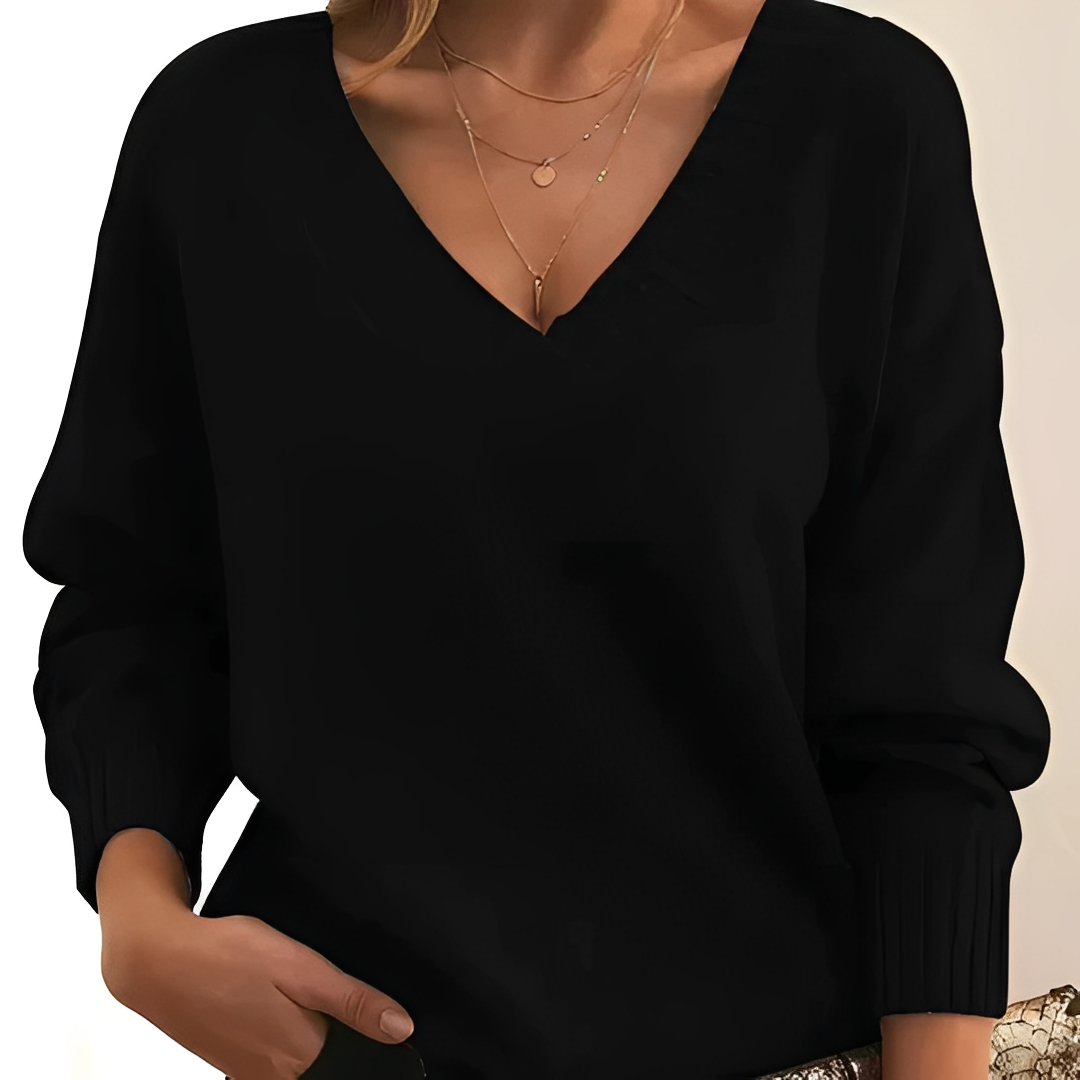 Damen V-Ausschnitt-Pullover – Bequem, Warm & Stilvoll Kombinierbar