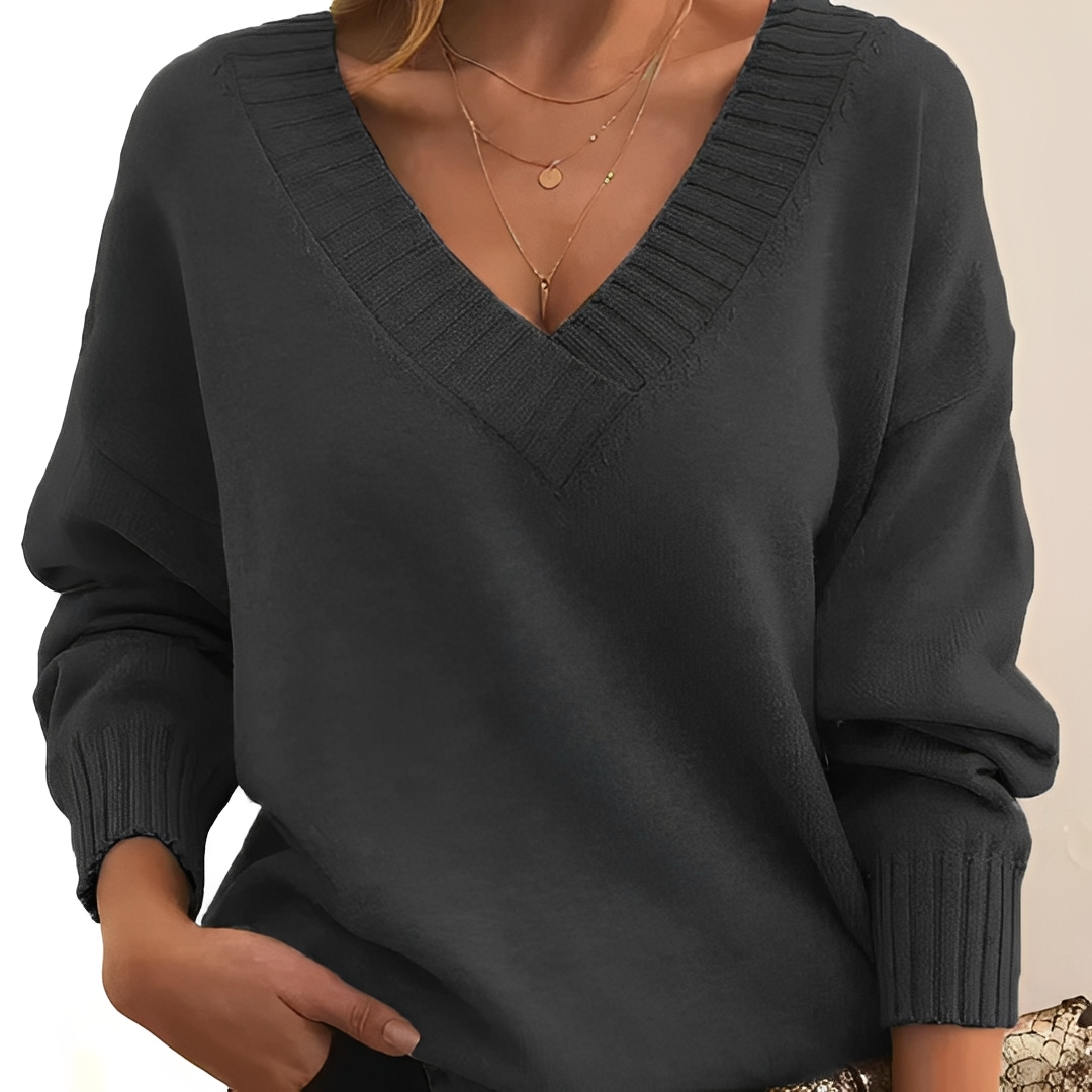 Damen V-Ausschnitt-Pullover – Bequem, Warm & Stilvoll Kombinierbar