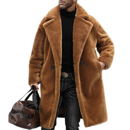 Eleganter Herren Teddy-Mantel – Kuschelweich, Stylisch & Warm