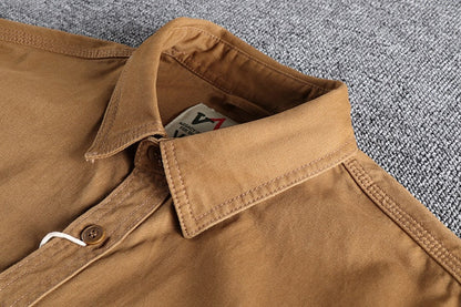 Henrik | Herren Cargo-Hemd aus Baumwolle – Langarm Freizeithemd mit Knöpfen & Reverskragen für stilvolle Outfits