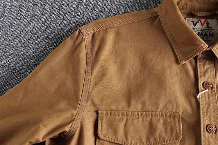 Henrik | Herren Cargo-Hemd aus Baumwolle – Langarm Freizeithemd mit Knöpfen & Reverskragen für stilvolle Outfits