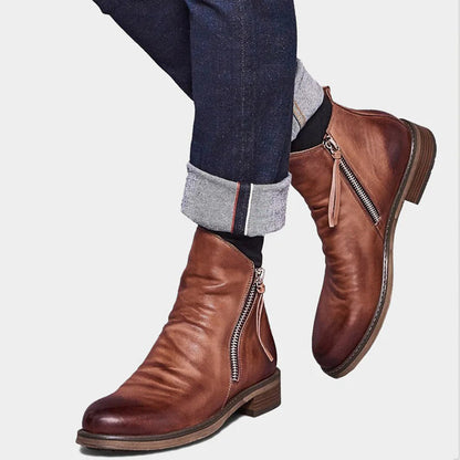 Elegante Herren Lederstiefeletten mit Reißverschluss – Stilvoll, Komfortabel & Alltagsstark