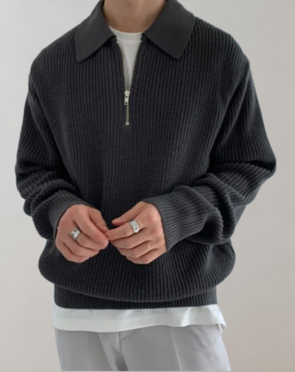 Strickpullover Herren mit halbem Reißverschluss | Eleganz & Komfort für jeden Tag