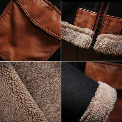 Simon | Herren Winterjacke mit Reverskragen, Fleece-Futter & Reißverschluss – Klassische warme Übergangsjacke für Herbst & Winter