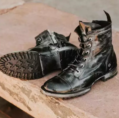 Vintage Winterstiefel | Klassische Herren Stiefel aus PU-Leder | Warm, Stylisch & Bequem